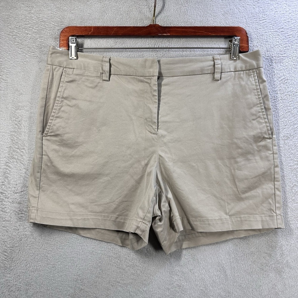 Lands' End Not Too Low Rise Khaki Chino Shorts Women's‎ Size 14 Reg
